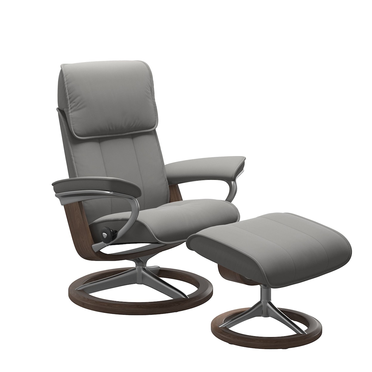 Stressless by Ekornes Admiral Medium Reclining Chair and Ottoman