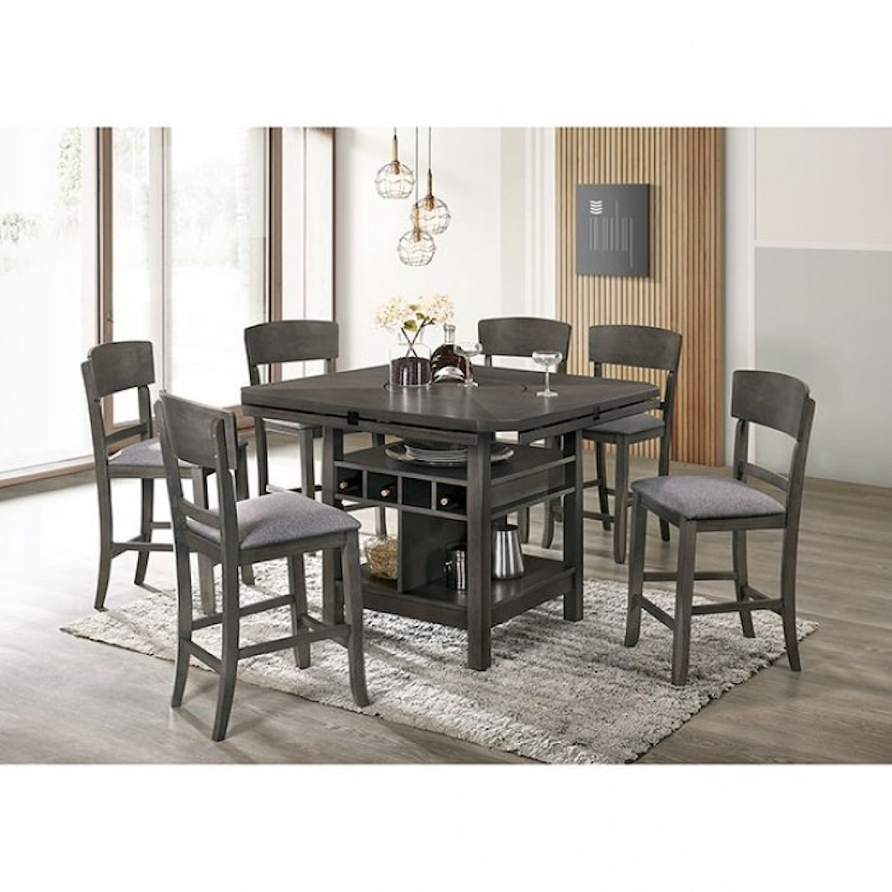 Furniture of America Stacie Counter Height Dining Table