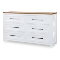 Rustic 6-Drawer Dresser with Jewelry Tray and Cedar and Felt-Lined Drawers