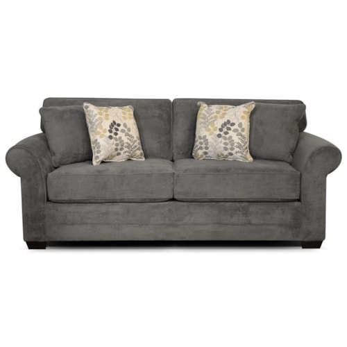 Casual Sofa with Flared Rolled Arms