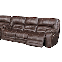 Casual Manual Reclining Sofa with Drop-Down Table and Lights