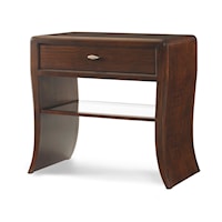 Transitional Waterfall Nightstand with Open Shelf