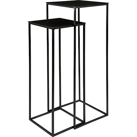 Coreene Nesting Pedestal Tables S/2