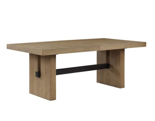 Casual Double Pedestal Dining Table with 18" Leaf