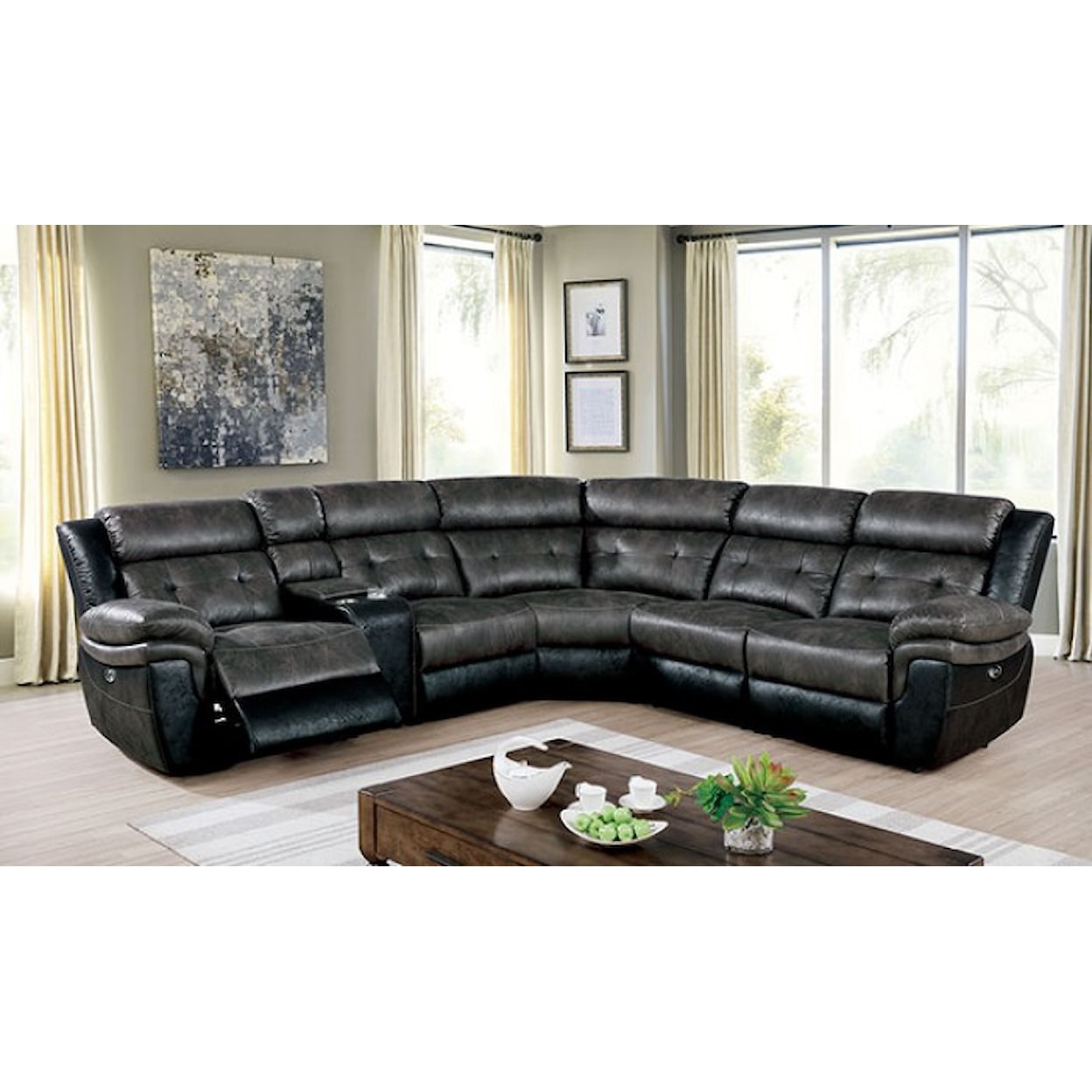 Furniture of America - FOA Brooklane Power Sectional