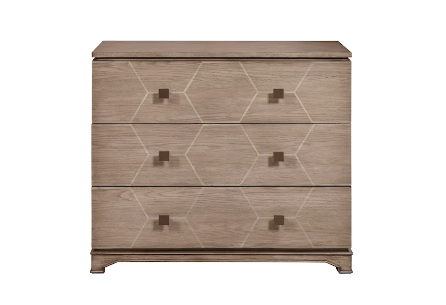 Accents Hexagonal Print Three Drawer Chest by Accentrics Home at Corner Furniture