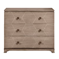 Hexagonal Print Three Drawer Chest