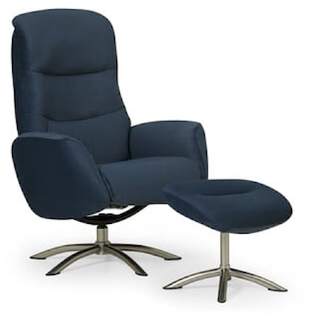 Q03 Contemporary Manual Recliner with Ottoman