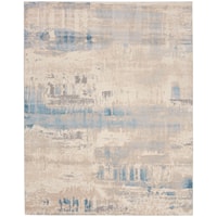 8' x 10' Ivory/Grey/Blue Rectangle Rug