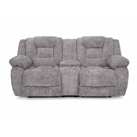 Casual Reclining Loveseat with Storage Console & Cup Holders