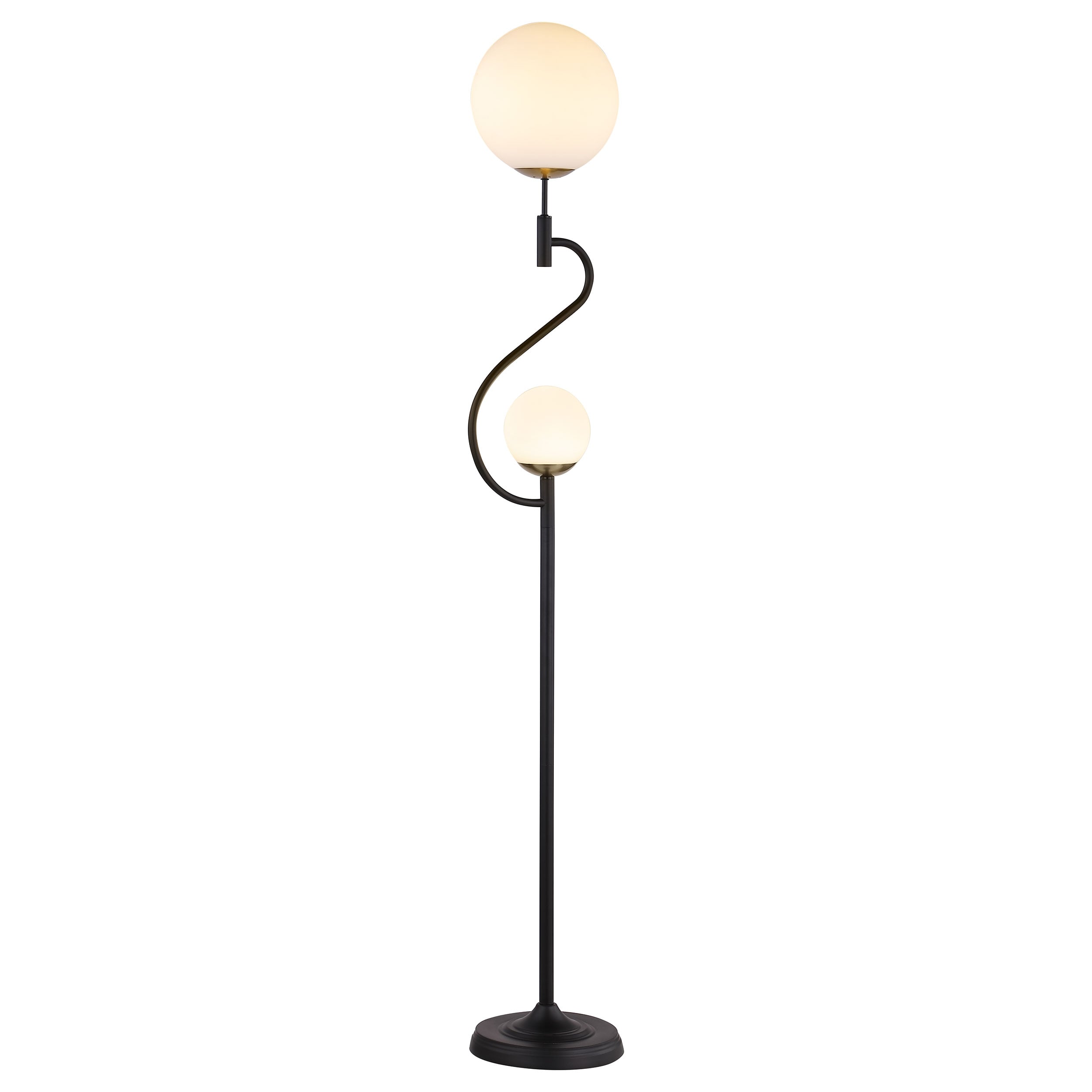 DOUBLE ORB BLACK FLOOR LAMP |