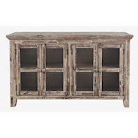 Rustic Shores 4-Door Low Accent Cabinet