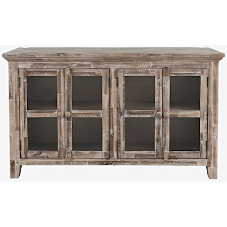 Rustic Shores 4-Door Low Accent Cabinet