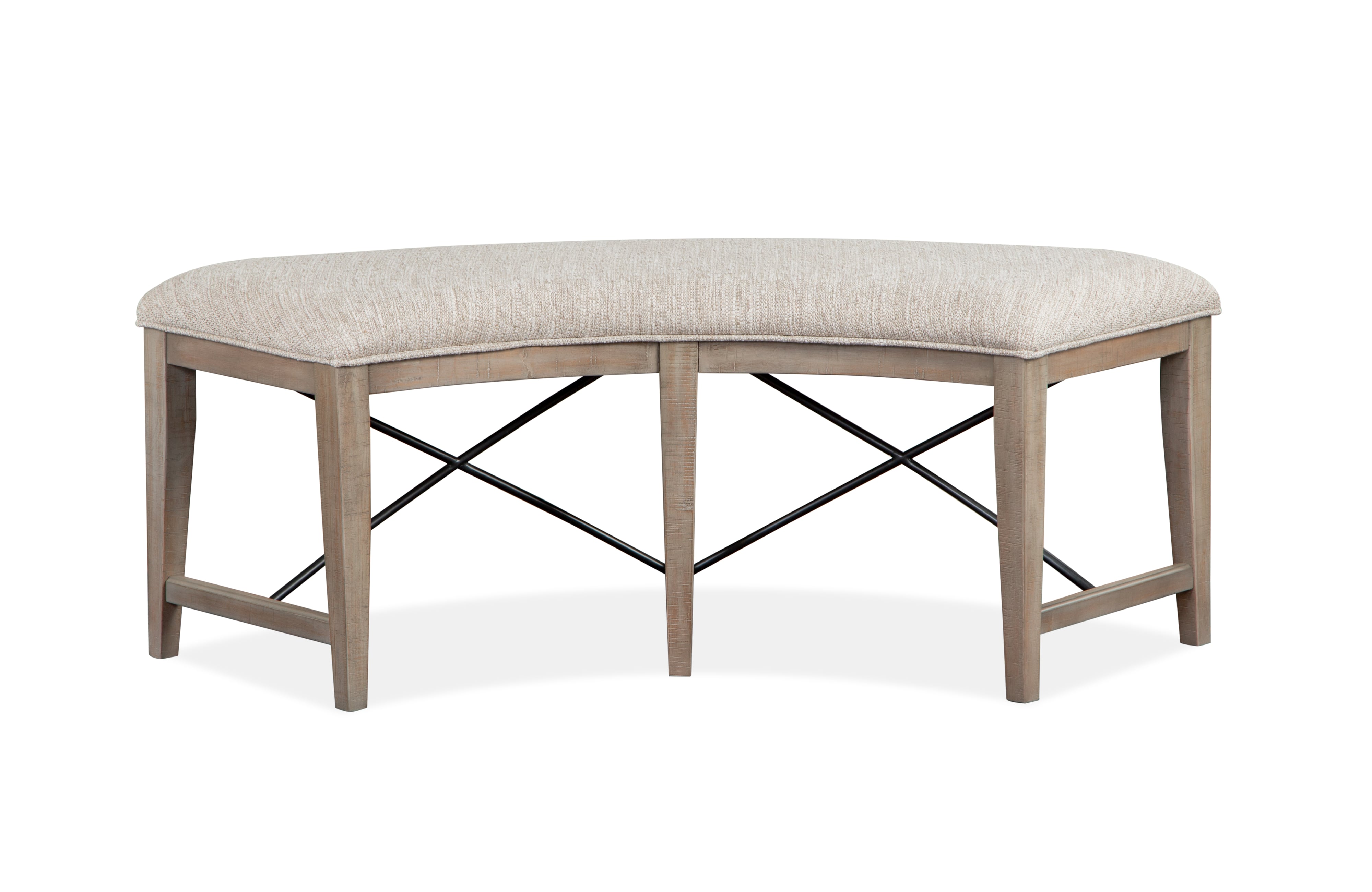 upholstered curved dining bench