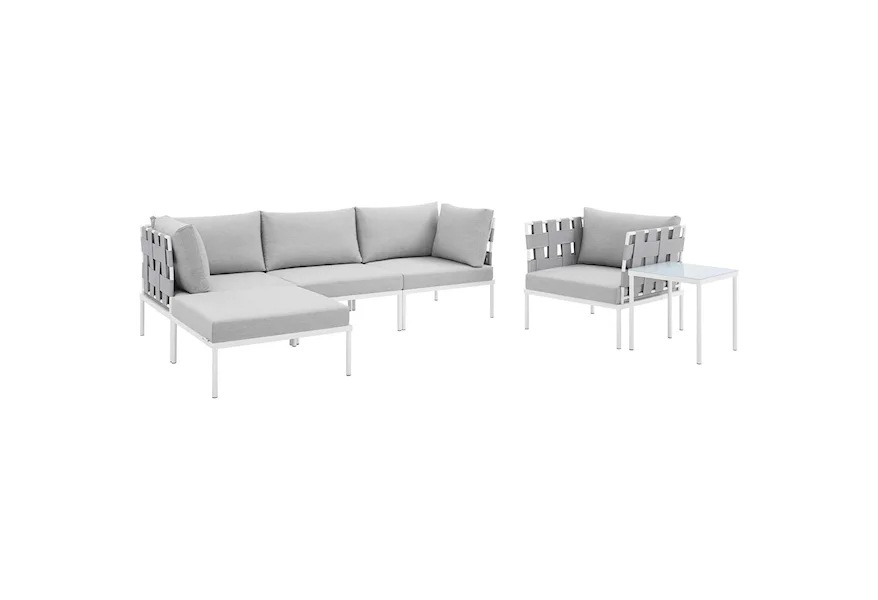Harmony Outdoor 6-Piece Aluminum Seating Set by Modway at Value City Furniture