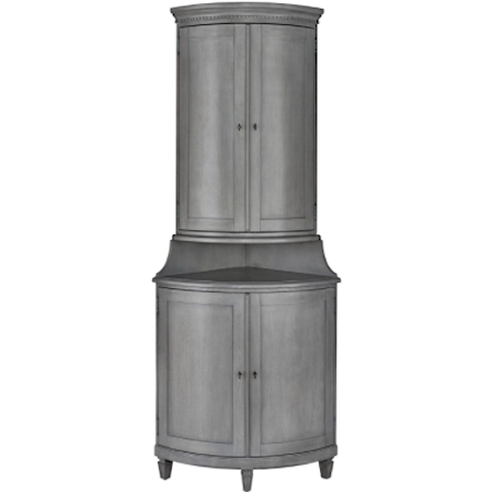 Contemporary Justeene Corner Cabinet with Adjustable Shelving