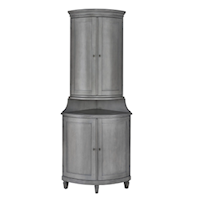Contemporary Justeene Corner Cabinet with Adjustable Shelving