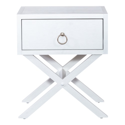 Contemporary Single Drawer Accent Table with "X" Base