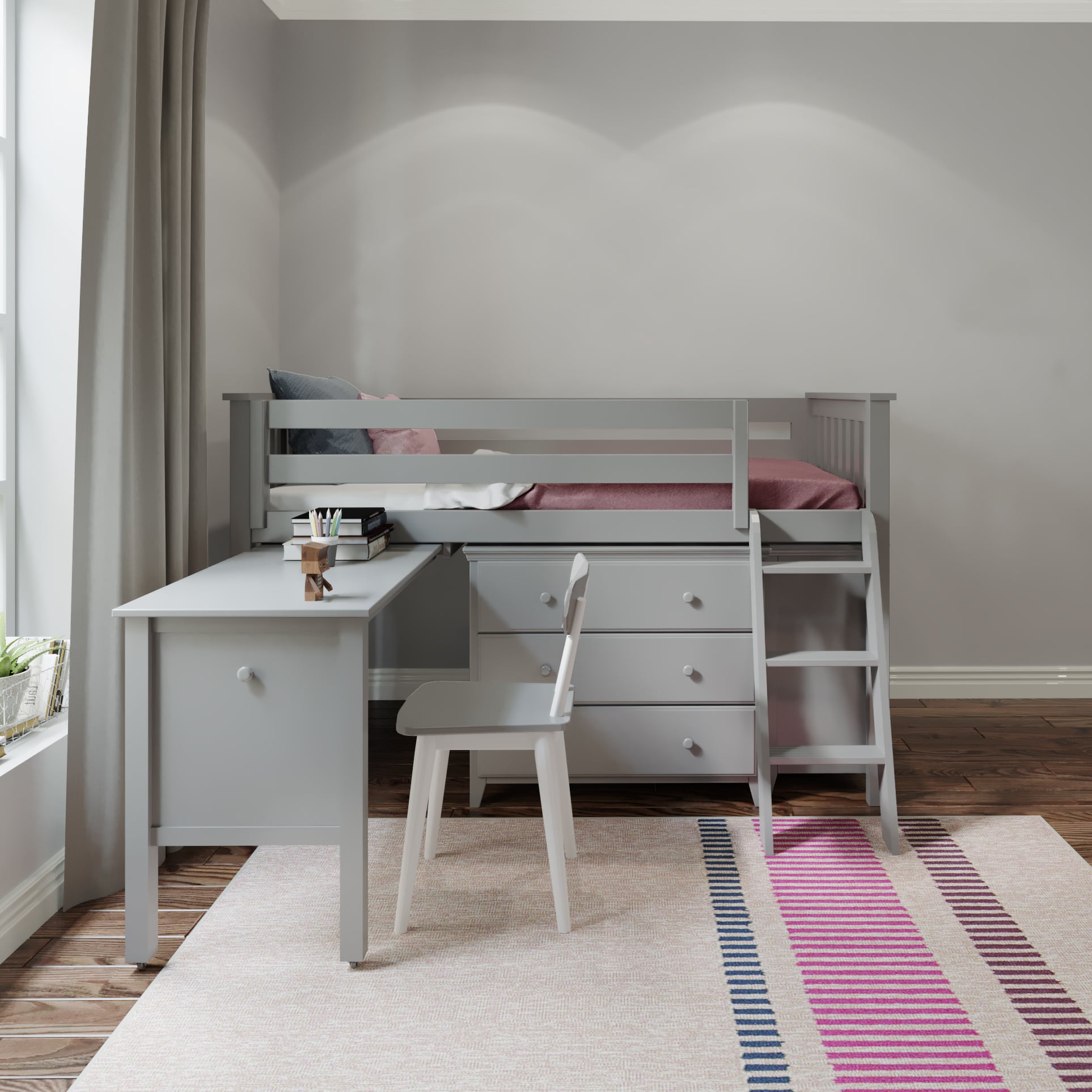 Jackpot Kids Loft Beds Windsor Youth Twin Loft Bed w/Dresser's