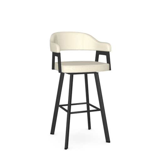 Contemporary Upholstered Bar Height Stool with Open Back