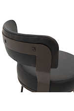 International Furniture Direct Maison Transitional 24" Upholstered Barstool with Matte Black Frame