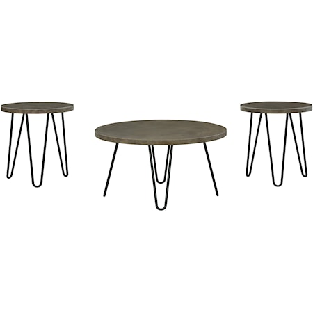 3-Piece Occasional Table Set with Hairpin Legs