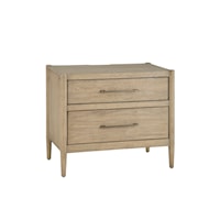 Transitional 2-Drawer Nightstand with AC Outlets and Pathway Lighting