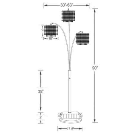 90-inch Hanging Crystal Arc Floor Lamp