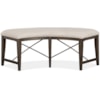 Magnussen Home Westley Falls Dining Curved Bench w/ Upholstered Seat