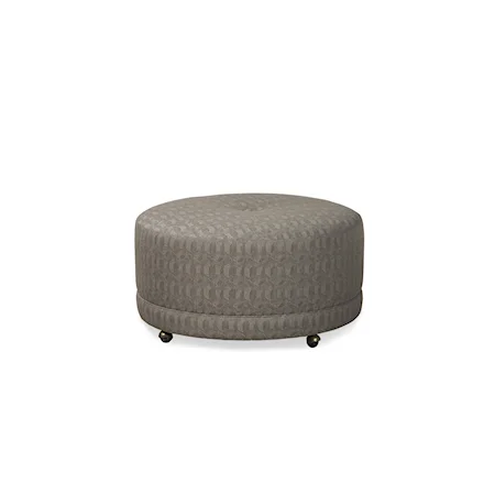 Contemporary Round Ottoman with Casters