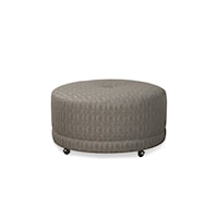 Contemporary Round Ottoman with Casters
