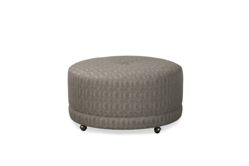 Contemporary Round Ottoman with Casters