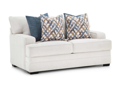 Transitional Loveseat with Track Arms