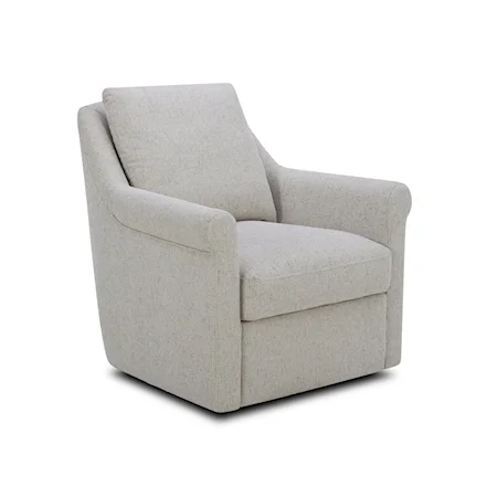 Transitional Upholstered Swivel Accent Chair - Pebble