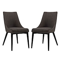 Viscount Upholstered Dining Side Chair - Black/Brown - Set of 2