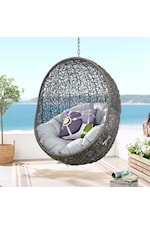 Modway Hide Coastal Outdoor Patio Sunbrella® Swing Chair With Stand - Gray/Beige