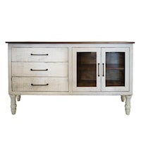 Relaxed Vintage 3 Drawer and 2 Doors Console