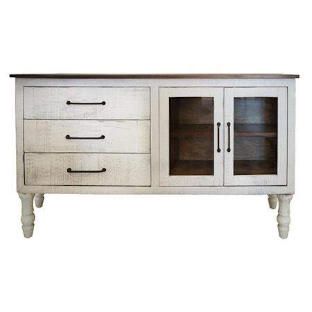 Relaxed Vintage 3 Drawer and 2 Doors Console