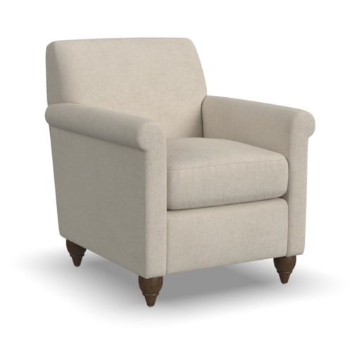 Transitional Accent Chair with Turned Legs