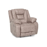 Casual Rocker Recliner with Pillow Armrests