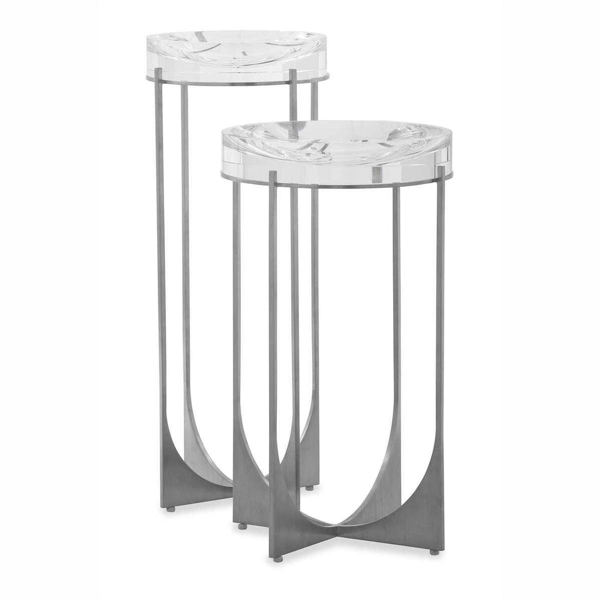 John-Richard Furniture Silver Stainless Steel Martini Table I