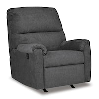 Contemporary Manual Recliner with Rocking Base