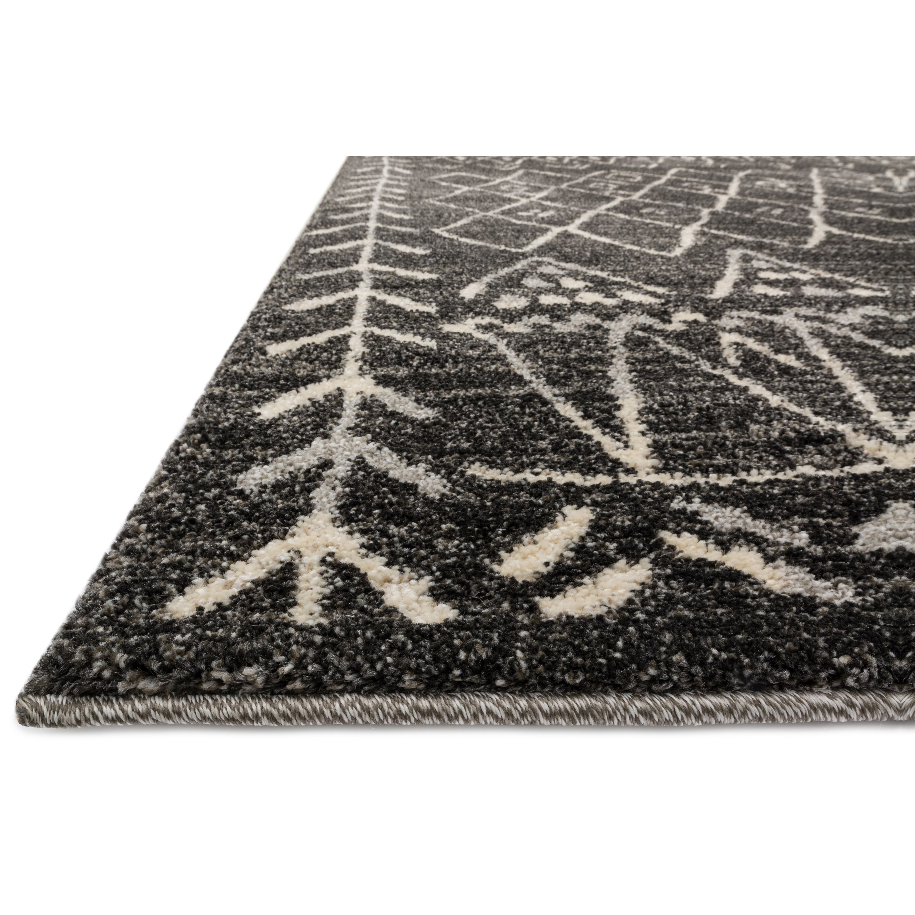 1'6" x 1'6"  Black / Ivory Rug