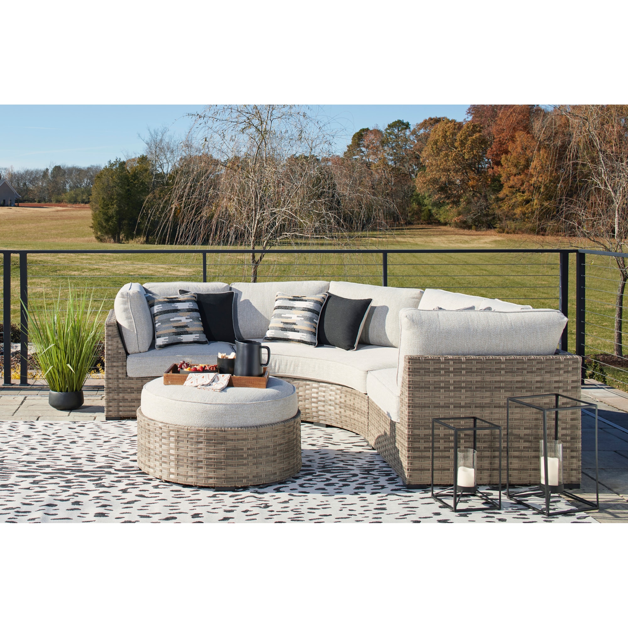 Signature Design by Ashley Calworth P458P9 3Piece Outdoor Sectional
