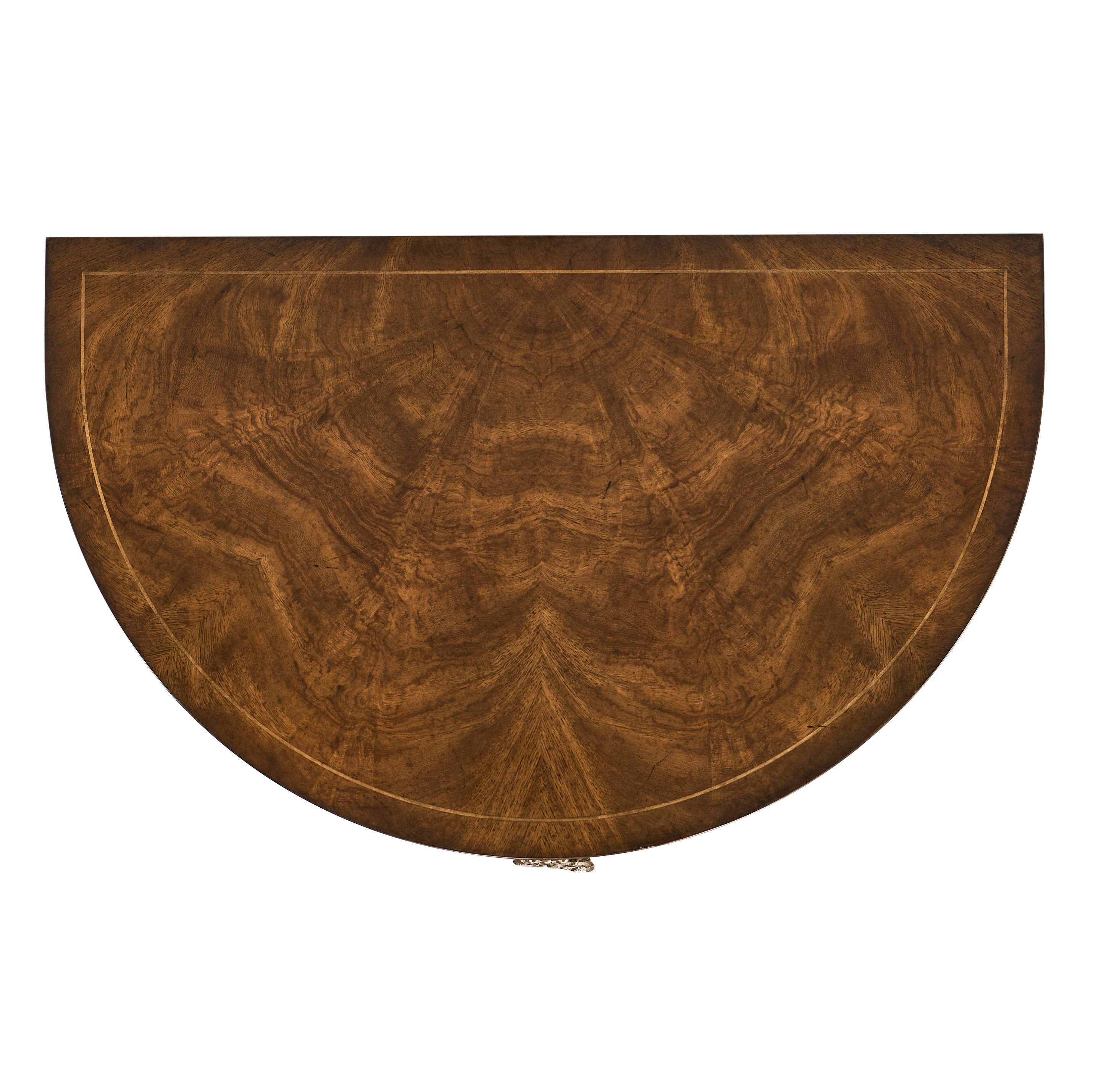 Crotch Walnut Demilune Narrow Tables