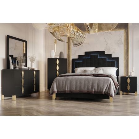 NEW YORK BLACK 4 PIECE QUEEN | BEDROOM SET