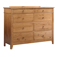 Transitional 8-Drawer High Dresser in Autumn Wheat Finish