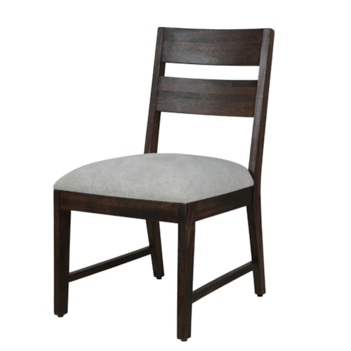 Transitional Ladderback Dining Chair with Upholstered Seat