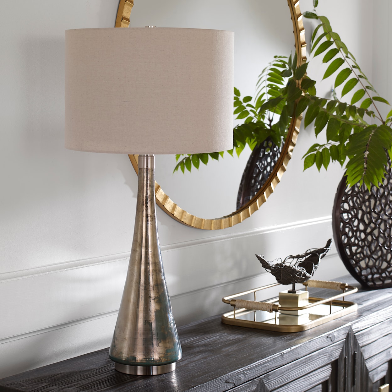 Uttermost Contour Contour Metallic Glass Table Lamp