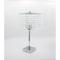 Chrome Table Lamp with Bead Shade